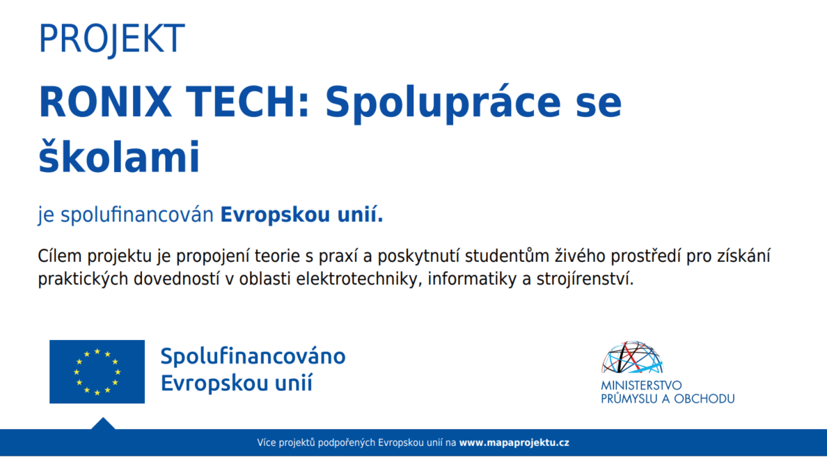 Projekty spolufinancované EU - Ronix Tech s.r.o.